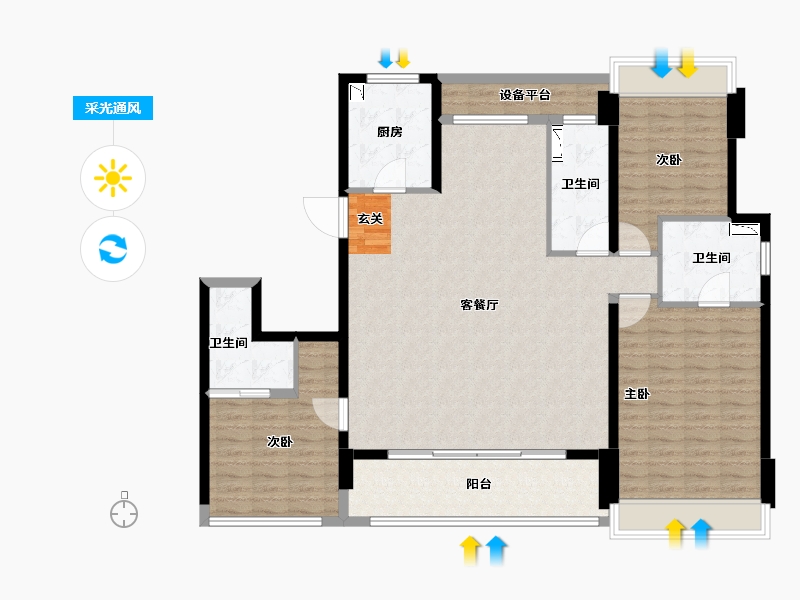 浙江省-温州市-时代滨江上品（新品）-134.00-户型库-采光通风