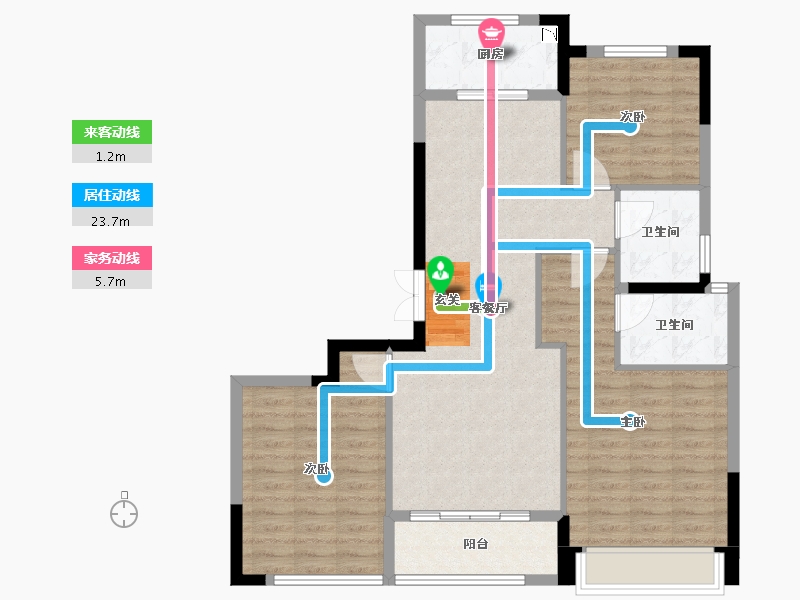 浙江省-温州市-多弗奥林匹克花园-94.00-户型库-动静线