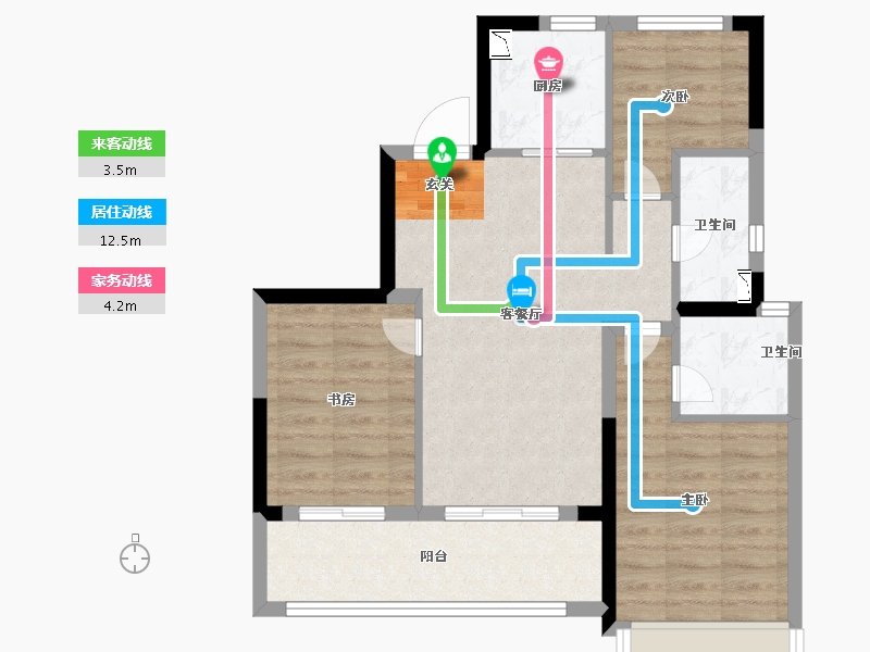 浙江省-温州市-融信中梁荣望-71.00-户型库-动静线