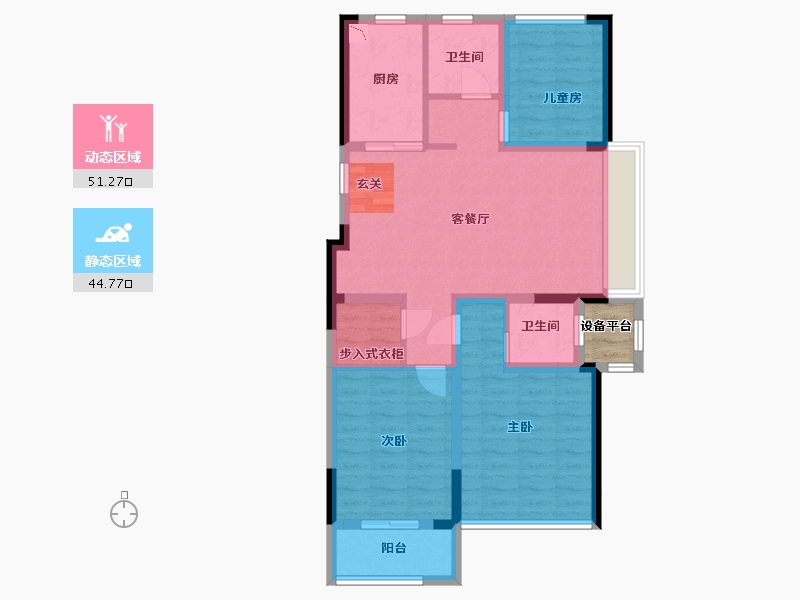 浙江省-杭州市-绿城千岛湖柳岸晓风-87.20-户型库-动静分区