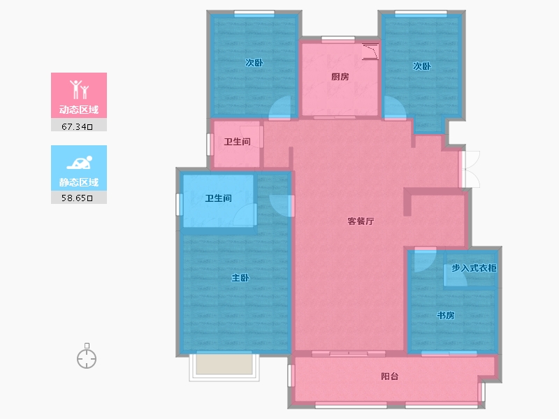 江苏省-常州市-旷达福源・昕园-112.00-户型库-动静分区