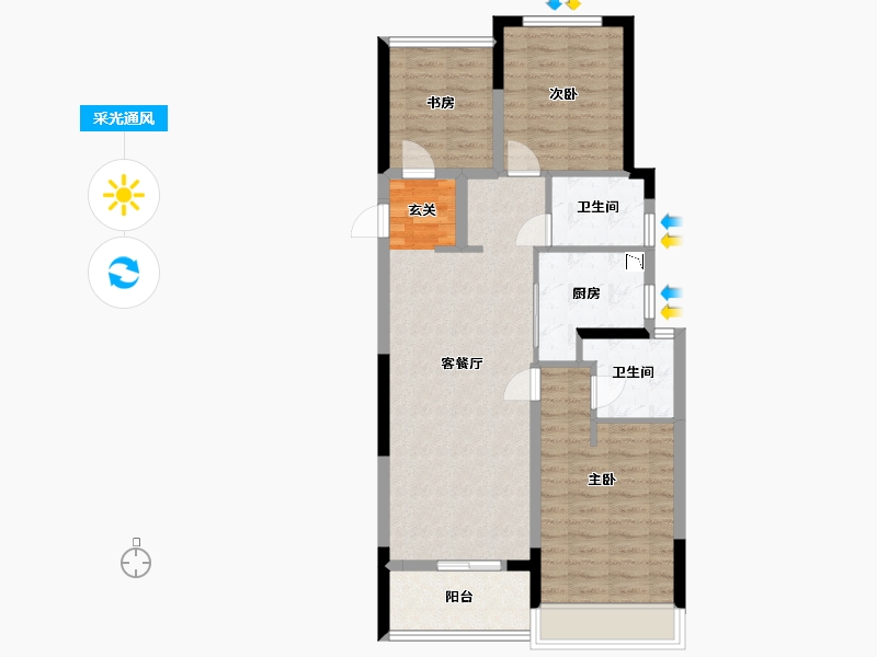 浙江省-杭州市-融信展望-81.17-户型库-采光通风