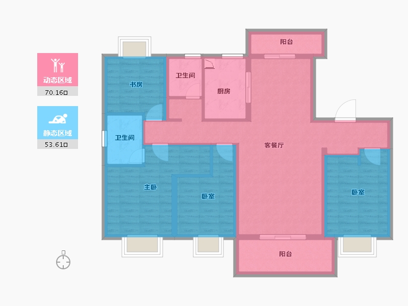 湖北省-孝感市-水岸华府-110.27-户型库-动静分区