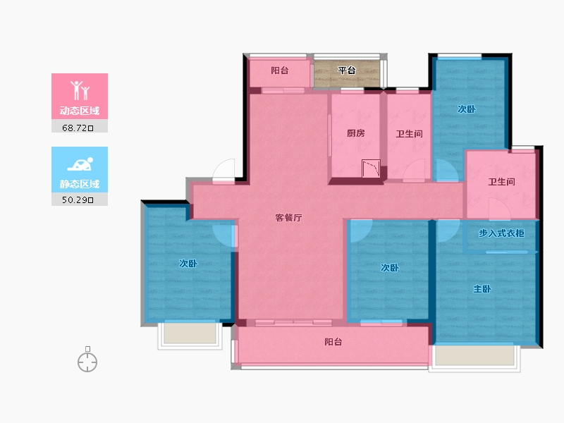 江苏省-常州市-琅越龙洲-108.24-户型库-动静分区