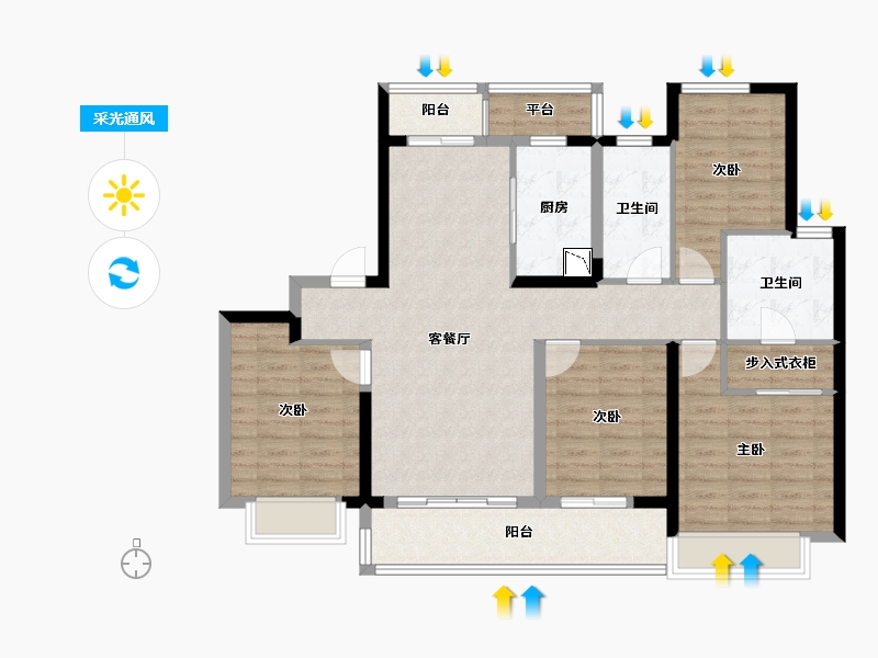 江苏省-常州市-琅越龙洲-108.24-户型库-采光通风