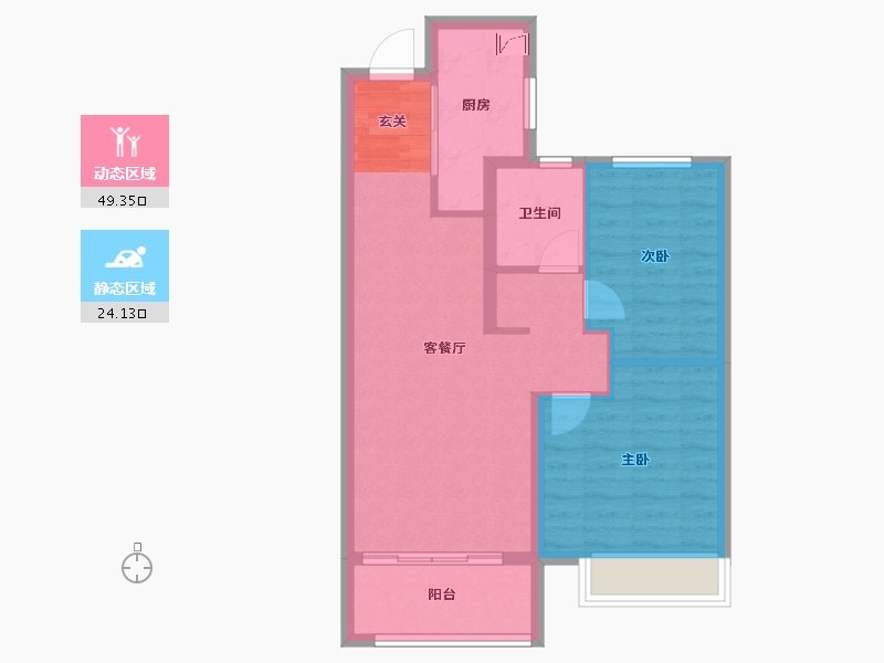 河北省-邯郸市-美的・锦观城-65.60-户型库-动静分区