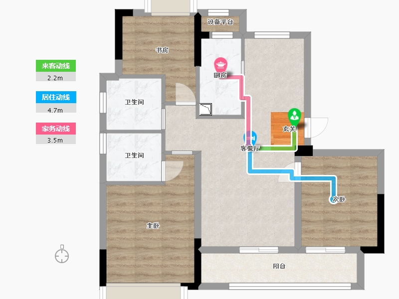 浙江省-绍兴市-荣安御宾府-71.15-户型库-动静线