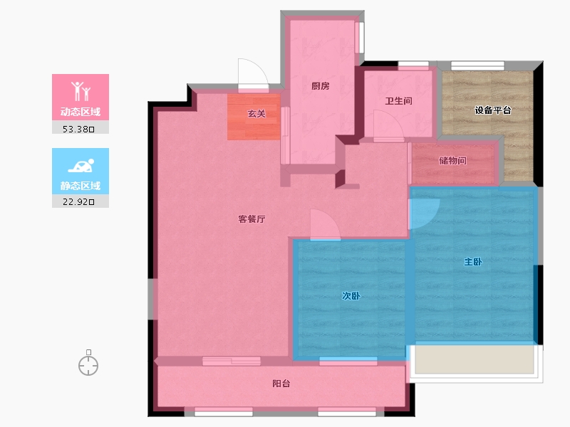 甘肃省-天水市-世茂云海郡-72.37-户型库-动静分区