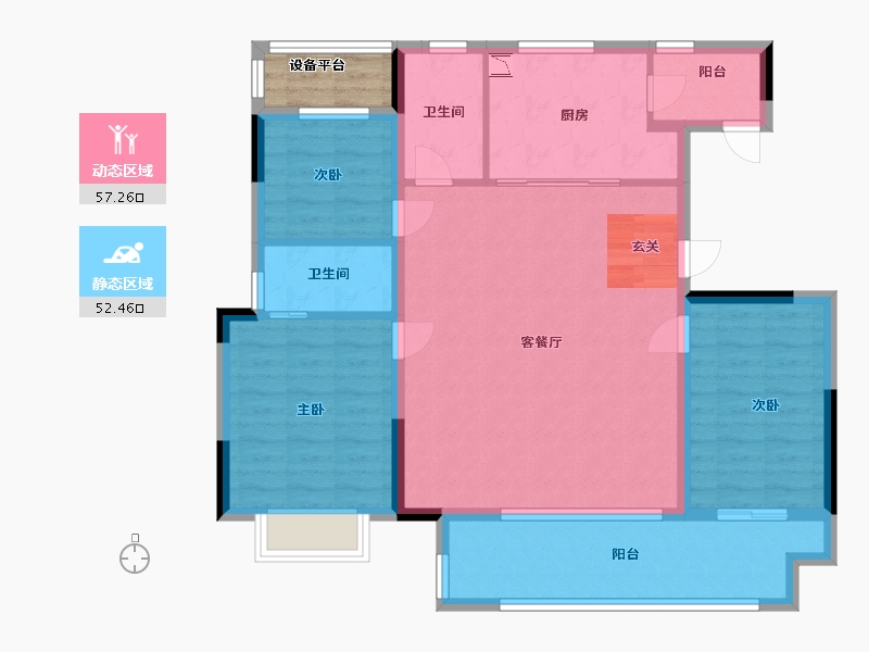 安徽省-安庆市-绿地新里城-102.40-户型库-动静分区