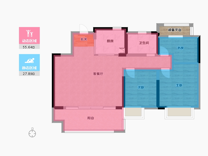 安徽省-安庆市-绿地新里城-76.00-户型库-动静分区