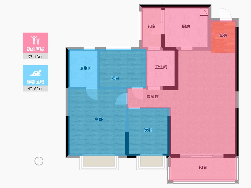 河南省-濮阳市-恒大翡翠华庭-98.40-户型库-动静分区