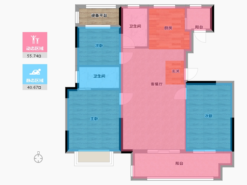 安徽省-安庆市-绿地新里城-90.40-户型库-动静分区