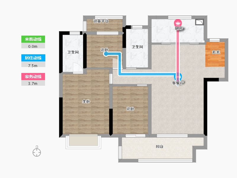 安徽省-安庆市-绿地新里城-92.00-户型库-动静线