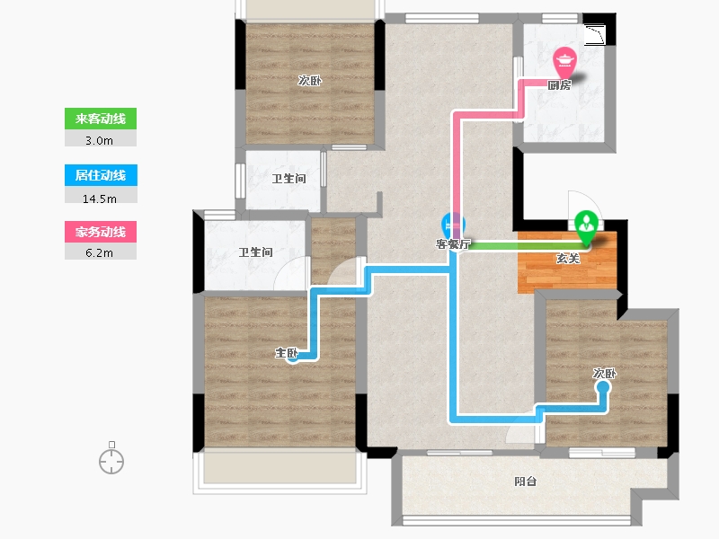 浙江省-嘉兴市-大发德商熙悦花苑-92.80-户型库-动静线