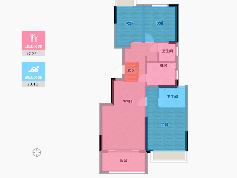 浙江省-嘉兴市-大发德商熙悦花苑-76.01-户型库-动静分区