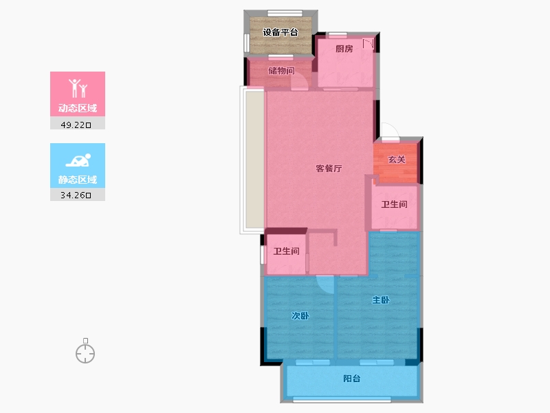 浙江省-杭州市-保亿阳光城丽光城-78.40-户型库-动静分区