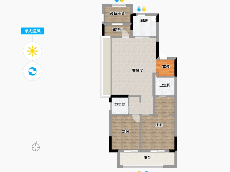 浙江省-杭州市-保亿阳光城丽光城-78.40-户型库-采光通风