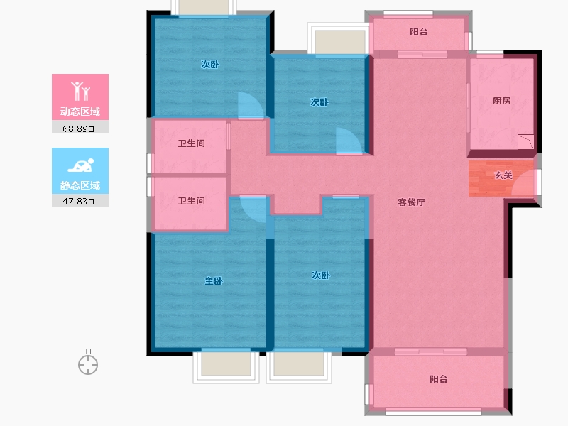 湖南省-湘潭市-湘潭雅士林欣城-104.07-户型库-动静分区