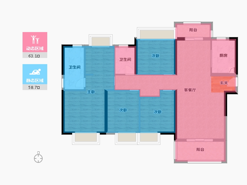 湖南省-湘潭市-湘潭雅士林欣城-108.95-户型库-动静分区