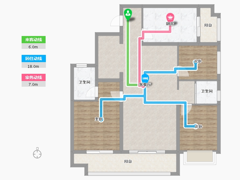 山东省-淄博市-君悦府-105.37-户型库-动静线