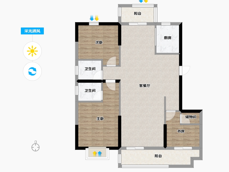 山东省-菏泽市-富邦 历山湾-99.06-户型库-采光通风