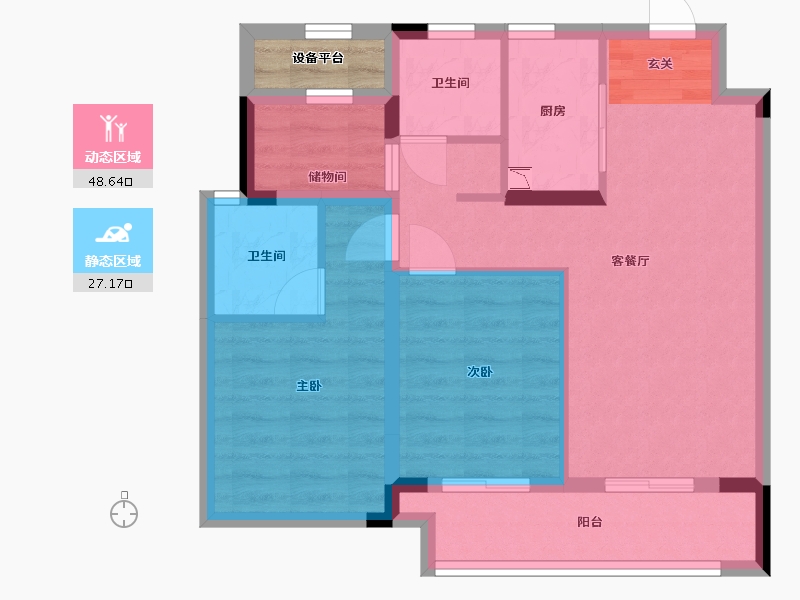 浙江省-杭州市-保亿阳光城丽光城-68.81-户型库-动静分区