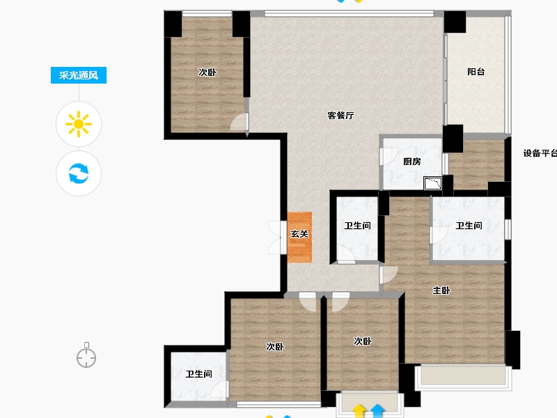 浙江省-温州市-时代滨江上品（新品）-146.00-户型库-采光通风