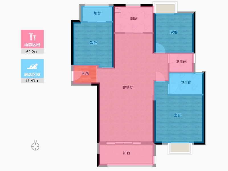 湖南省-湘潭市-湘潭雅士林欣城-98.06-户型库-动静分区