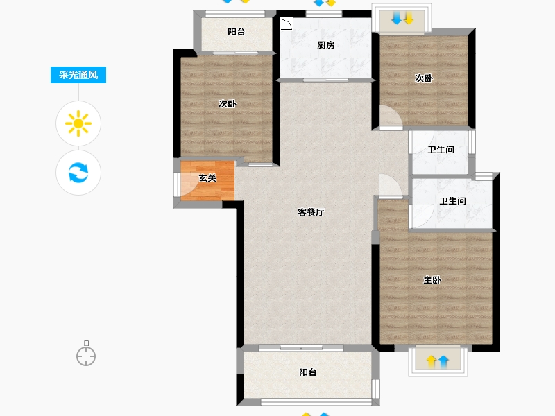 湖南省-湘潭市-湘潭雅士林欣城-98.06-户型库-采光通风