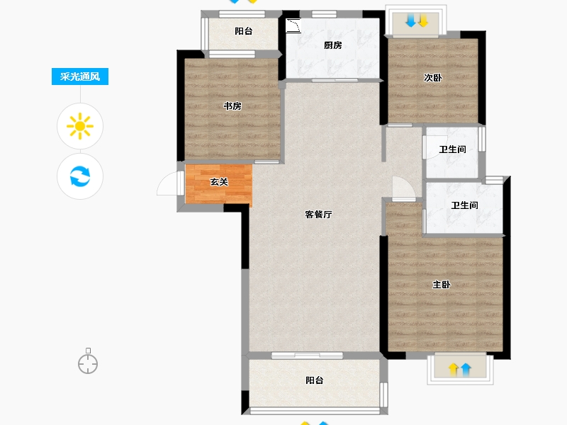 湖南省-湘潭市-湘潭雅士林欣城-97.70-户型库-采光通风