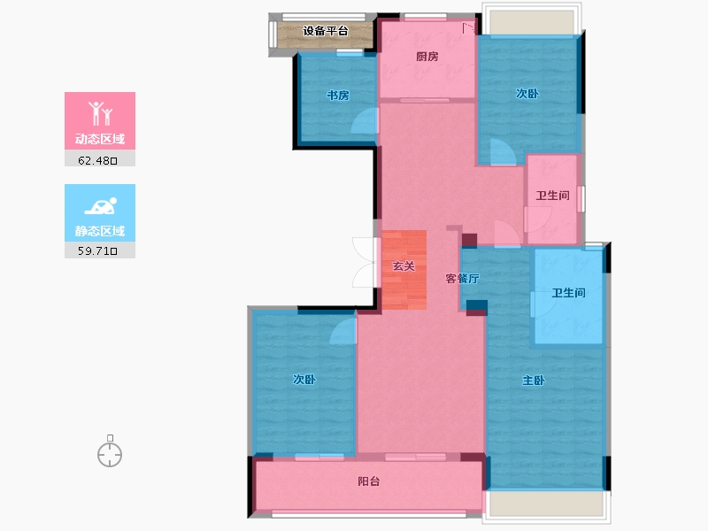 浙江省-杭州市-融创滨江杭源御潮府-113.24-户型库-动静分区