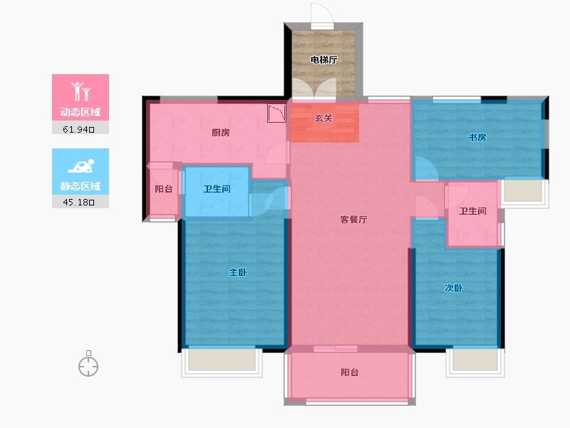 湖南省-湘潭市-湘潭雅士林欣城-101.44-户型库-动静分区