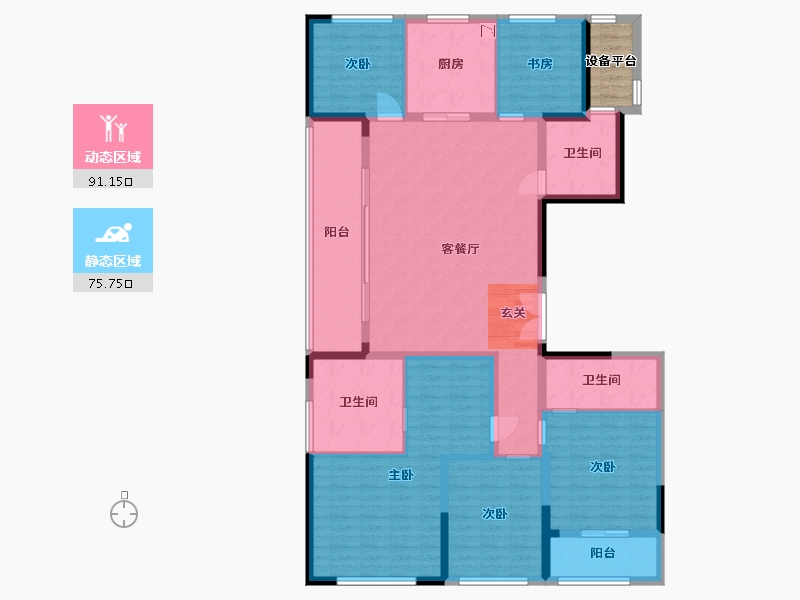 浙江省-杭州市-融创滨江杭源御潮府-154.29-户型库-动静分区