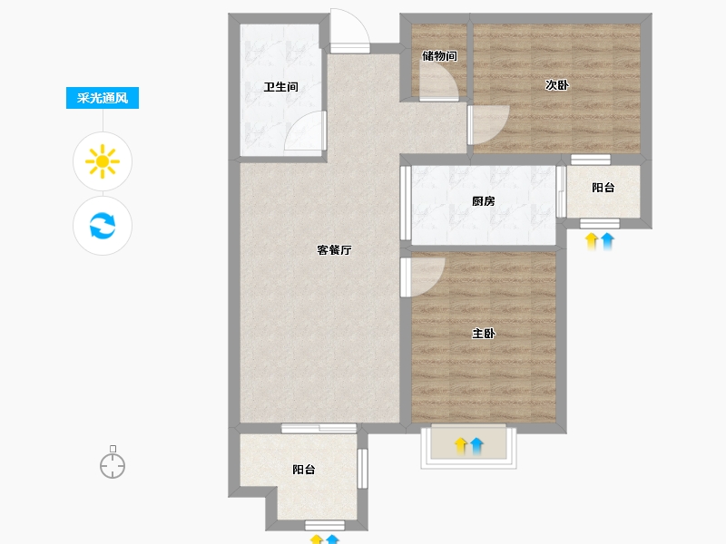 河北省-石家庄市-天洲视界城-80.00-户型库-采光通风