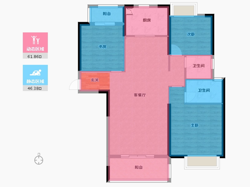 湖南省-湘潭市-湘潭雅士林欣城-97.71-户型库-动静分区