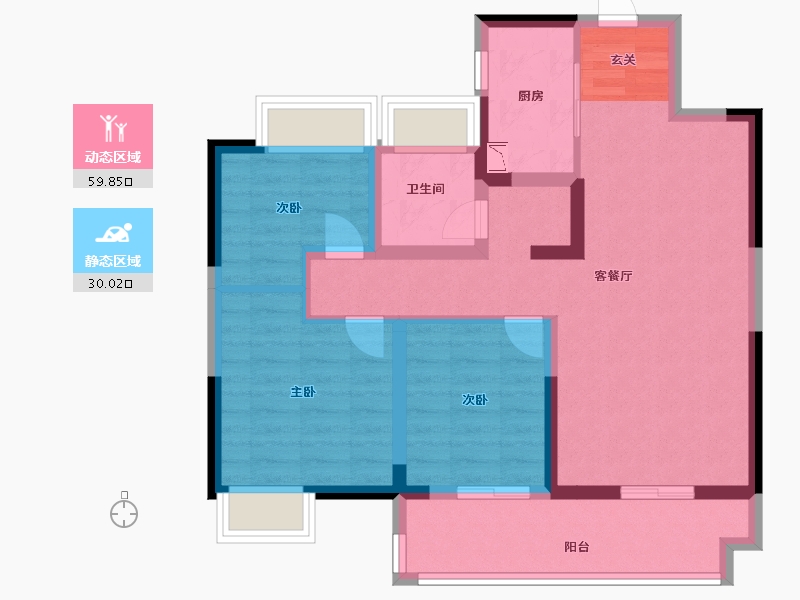 江苏省-镇江市-四季风华里-79.20-户型库-动静分区