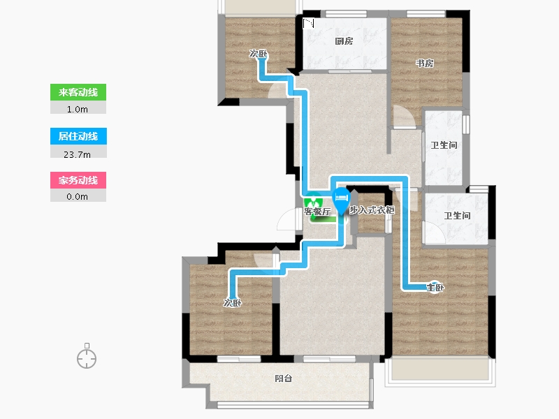 浙江省-绍兴市-江樾府-96.40-户型库-动静线