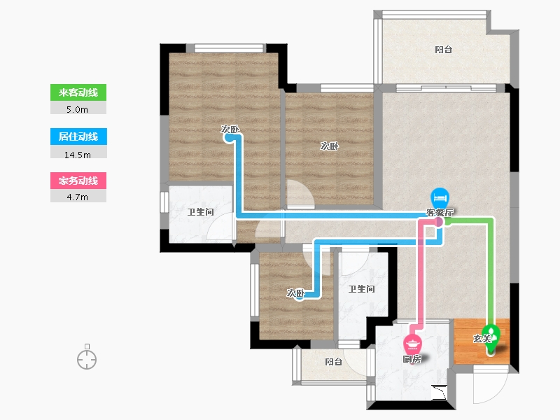 四川省-南充市-鸿通雍河湾-75.99-户型库-动静线