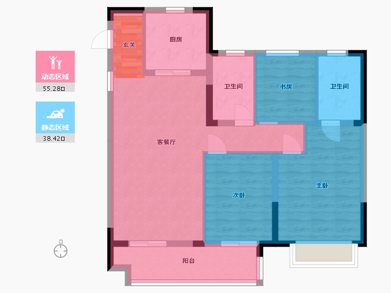 浙江省-台州市-招商博雅苑-84.00-户型库-动静分区