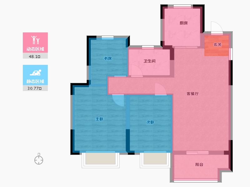 浙江省-台州市-招商博雅苑-70.40-户型库-动静分区