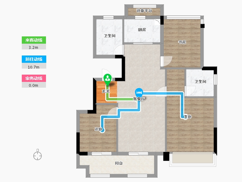 浙江省-台州市-中盛铂悦府-90.41-户型库-动静线