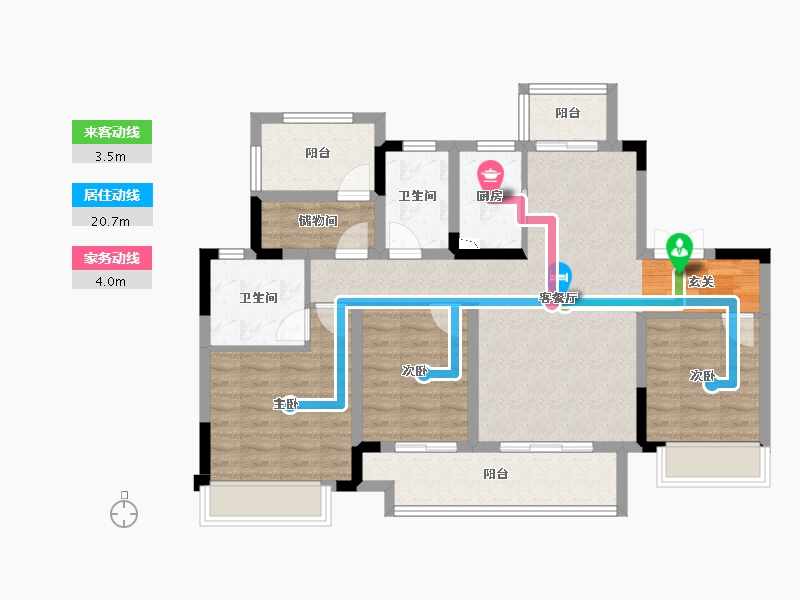 四川省-南充市-科华・北辰天璞-93.56-户型库-动静线