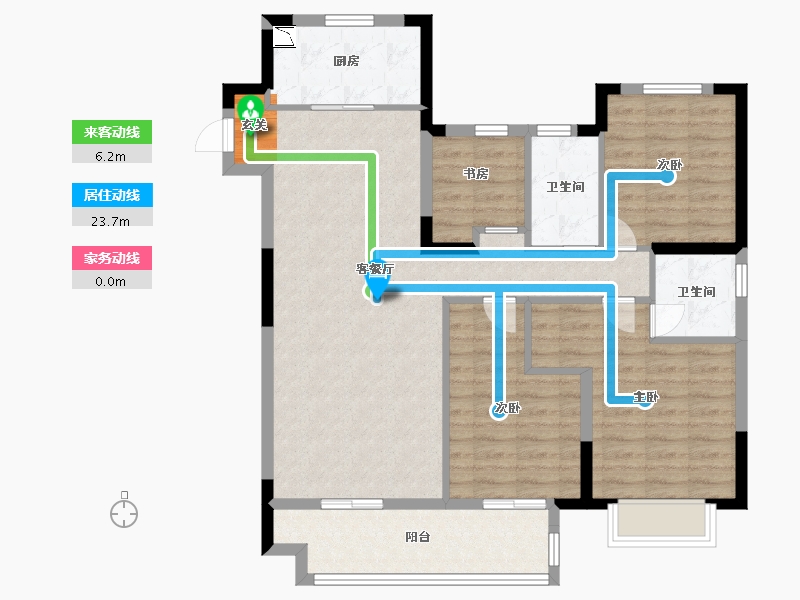 浙江省-台州市-招商博雅苑-100.80-户型库-动静线