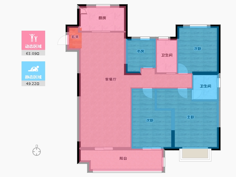 浙江省-台州市-招商博雅苑-100.80-户型库-动静分区