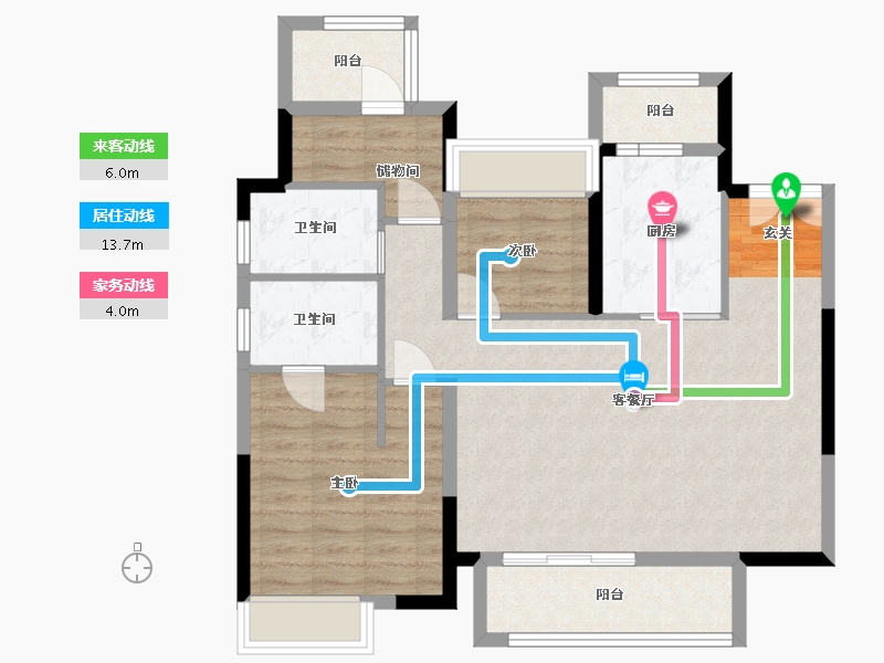 湖南省-岳阳市-岳阳未名府-86.62-户型库-动静线