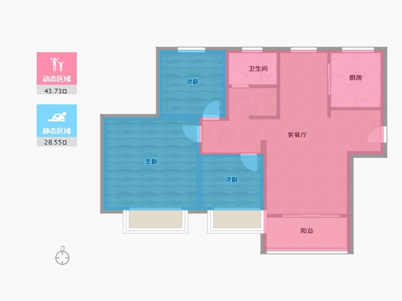 天津-天津市-钱隆学府-64.00-户型库-动静分区