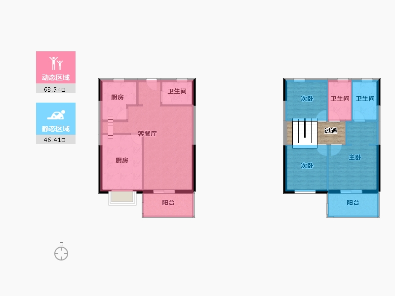 湖南省-长沙市-梅溪正荣府-105.84-户型库-动静分区