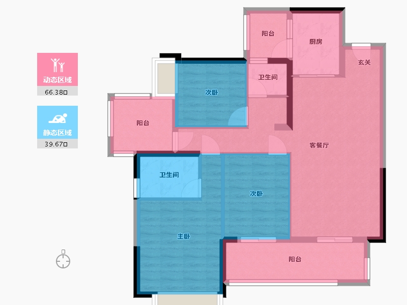 贵州省-六盘水市-水城麒龙香山美域-94.69-户型库-动静分区