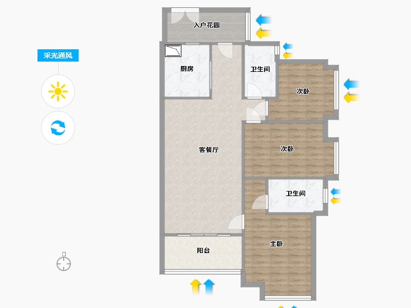 广东省-中山市-中山奥园-105.74-户型库-采光通风