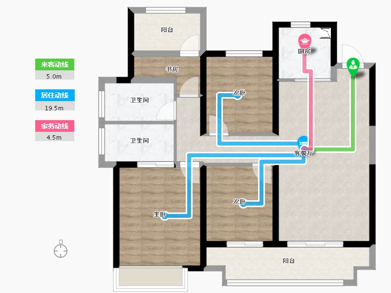 陕西省-西安市-乐华城香榭庄园-94.43-户型库-动静线